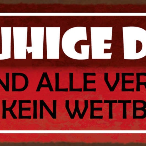 Schild Beruhige Dich Hier Sind Alle Verrückt Kein Wettbewerb 27x10 Blech od.Holz