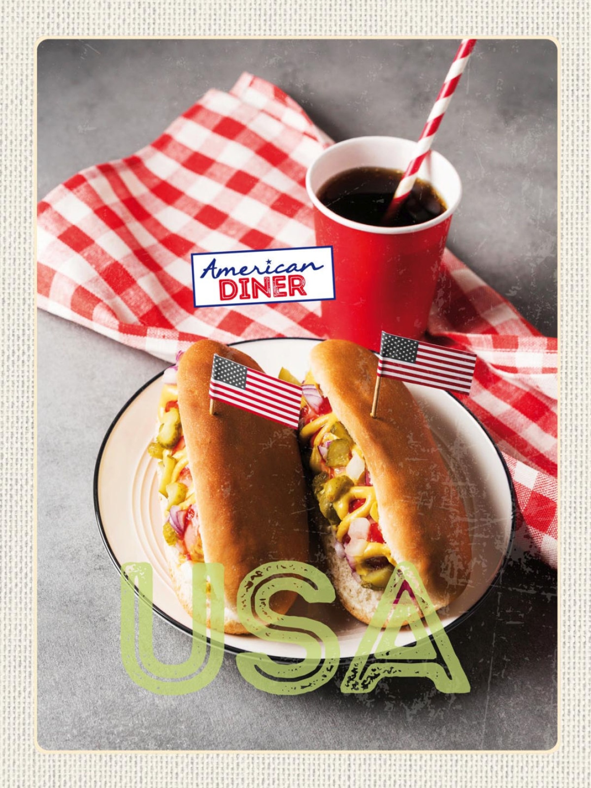 Schild USA American Diner Hot Dog Fast Food Amerika 12x18 20x30 30x40 Blech/Holz