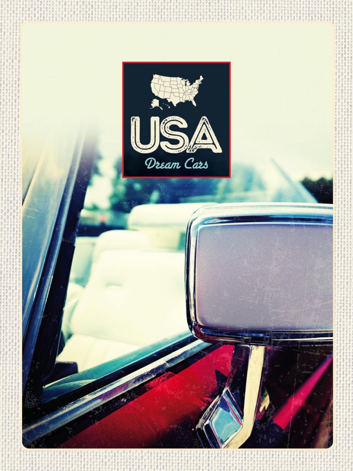 Schild USA Dream Cars Auto Rückspiegel Amerika 12x18 20x30 30x40 Blech/Holz