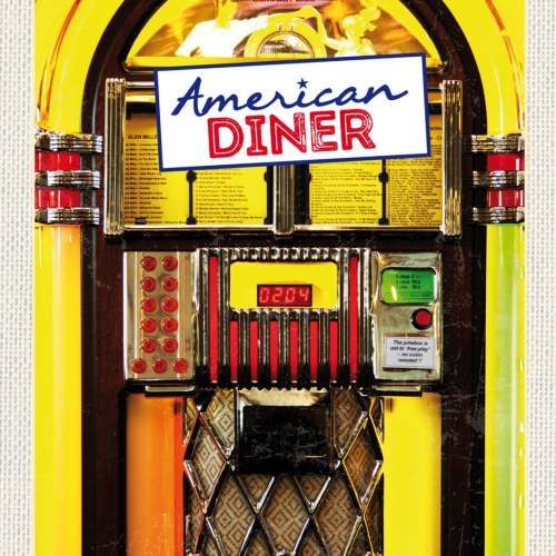 Schild USA American Diner Music Box Musik Amerika 12x18 20x30 30x40 Blech/Holz