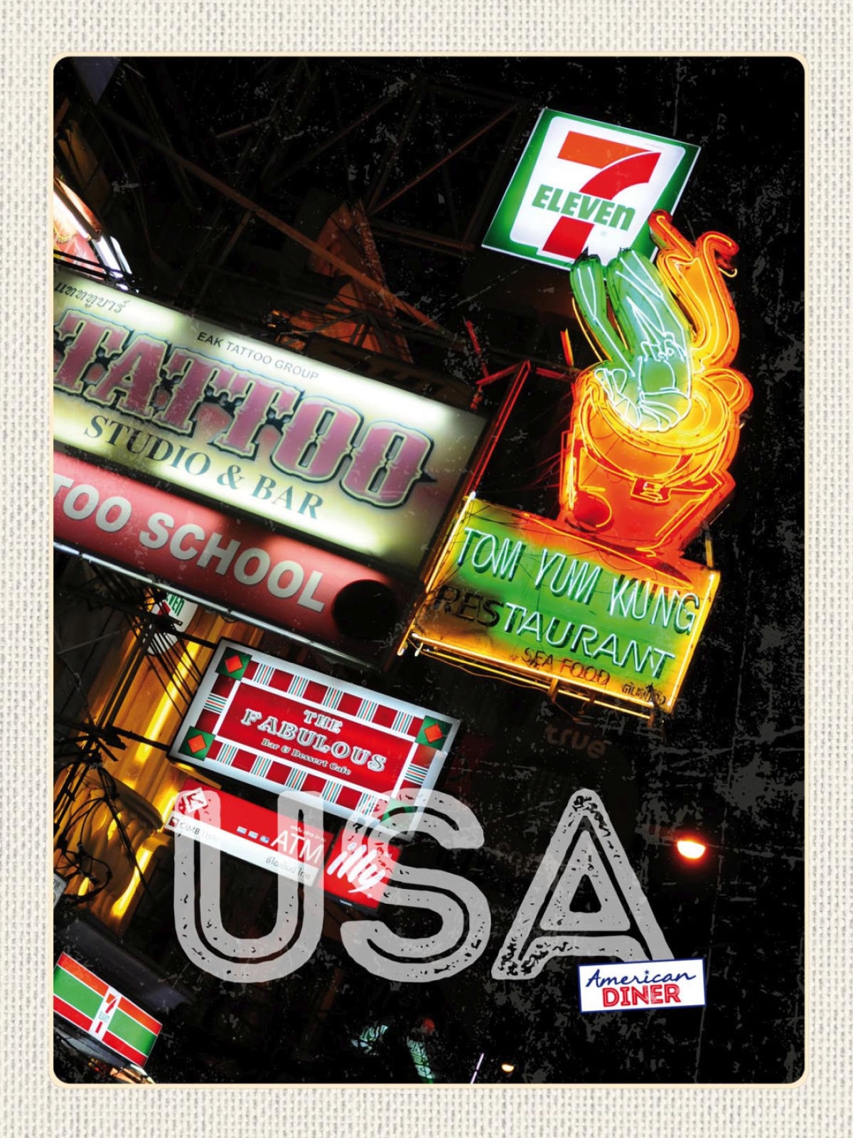 Schild USA Geschäfte Leuchtschilder Werbung Amerika 12x18 20x30 30x40 Blech/Holz