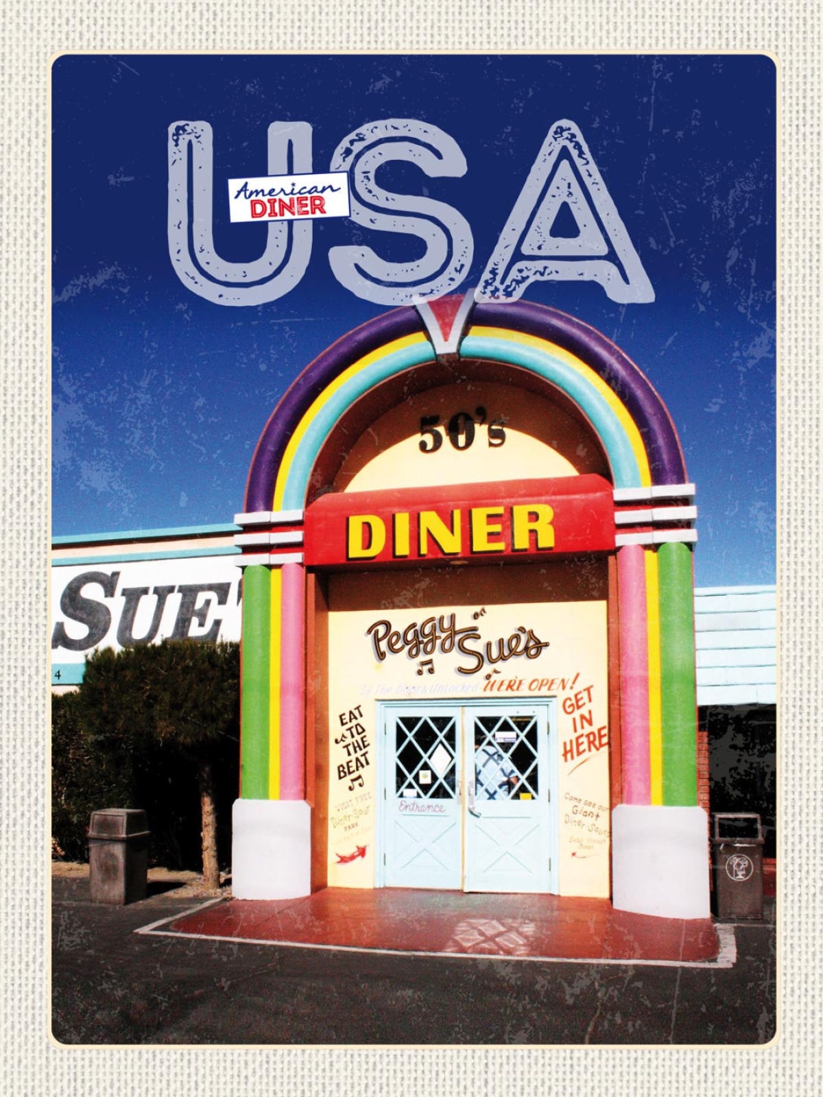 Schild USA American 50s Diner Peggy Sue's Amerika 12x18 20x30 30x40 Blech/Holz