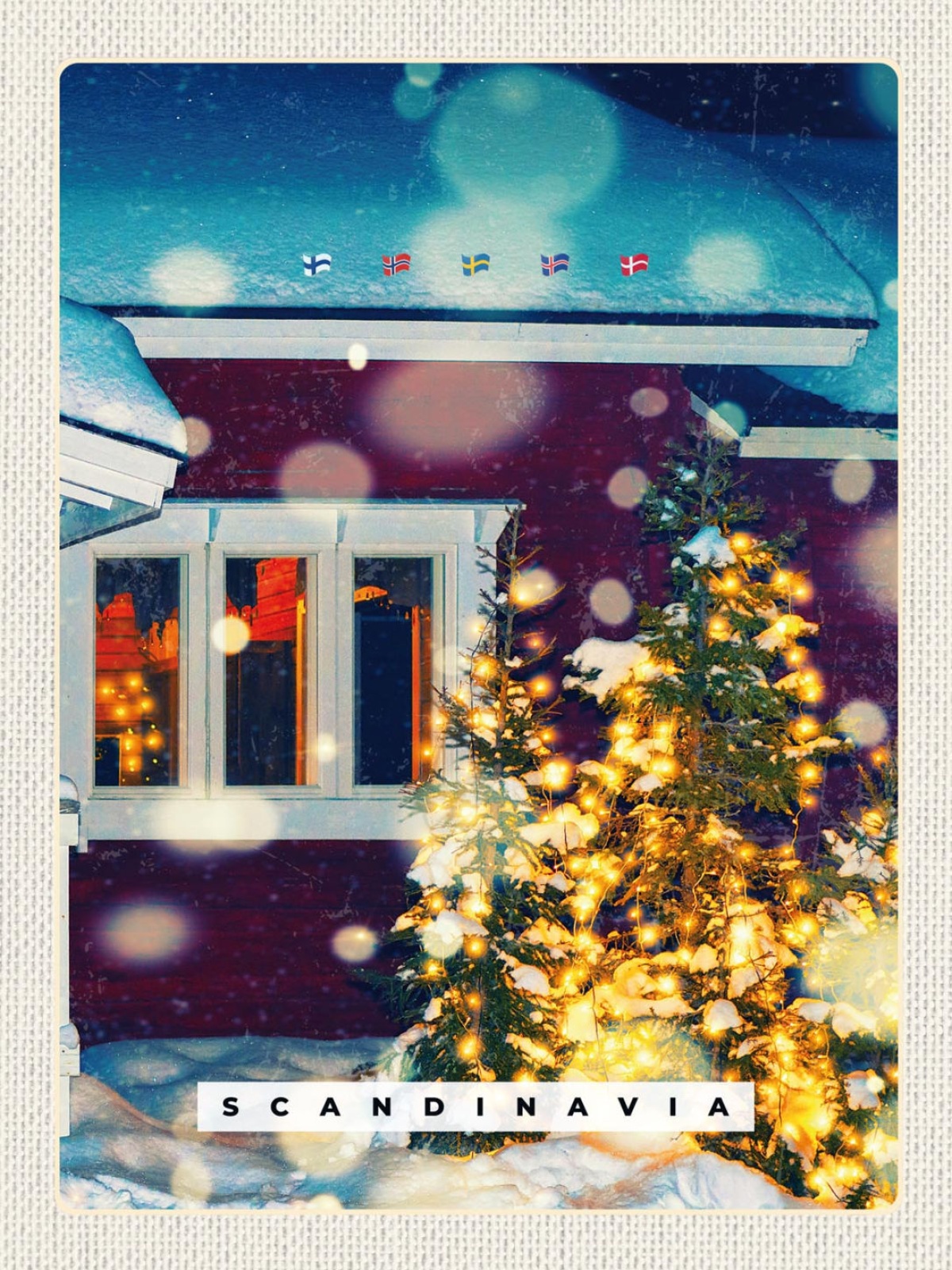 Schild Scandinavia Skandinavien Weihnachten Baum 12x18 20x30 30x40 Blech/Holz