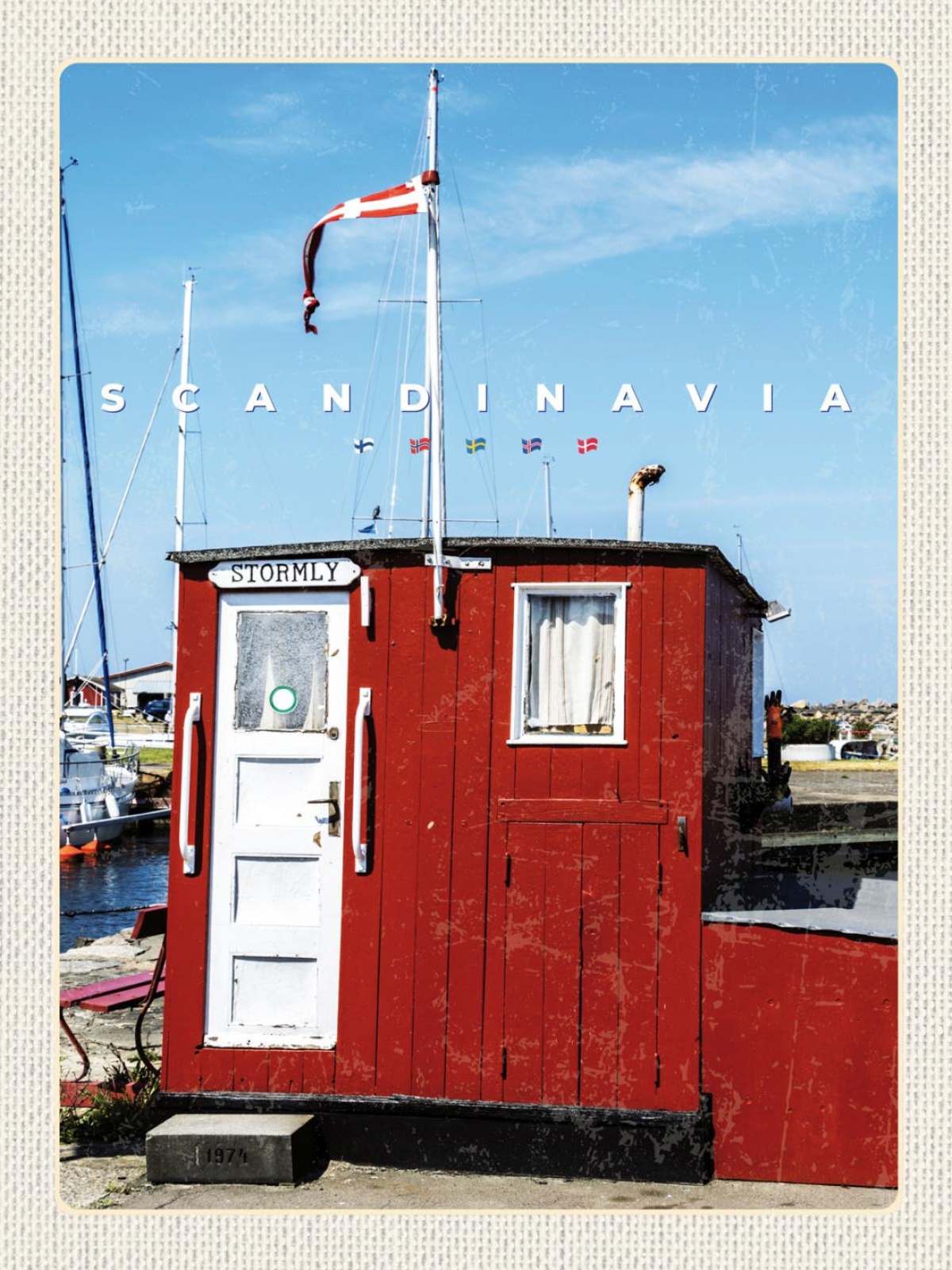 Schild Scandinavia Skandinavien Rotes Haus Meer 12x18 20x30 30x40 Blech/Holz