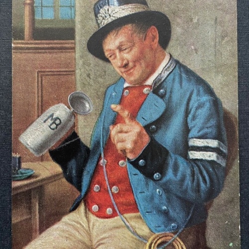 Gruss v. Mathäser Bräu München Bierkrug Tracht Bayern Deutschland 410723