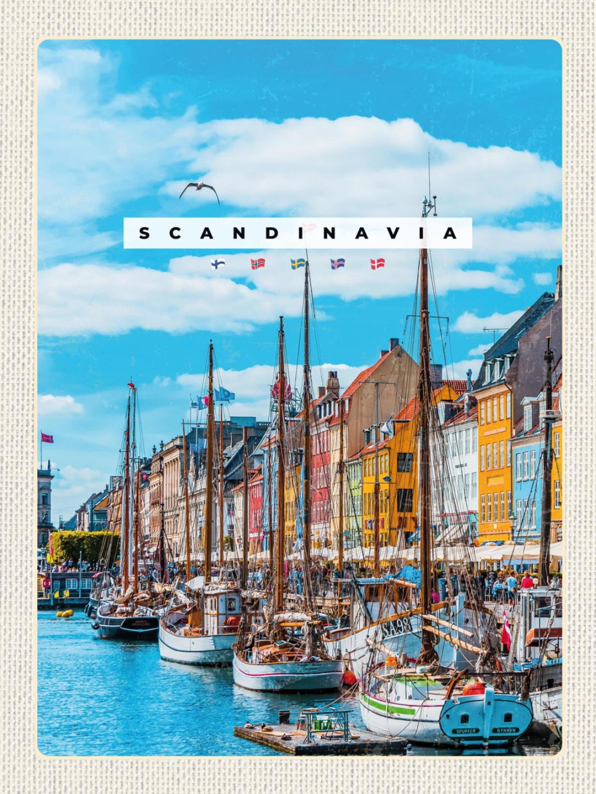 Schild Scandinavia SKA Nyhavn Kopenhagen DK Schiffe 12x18 20x30 30x40 Blech/Holz