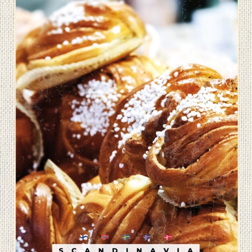 Schild Scandinavia Skandinavien Kanelbullar SWE 12x18 20x30 30x40 Blech/Holz
