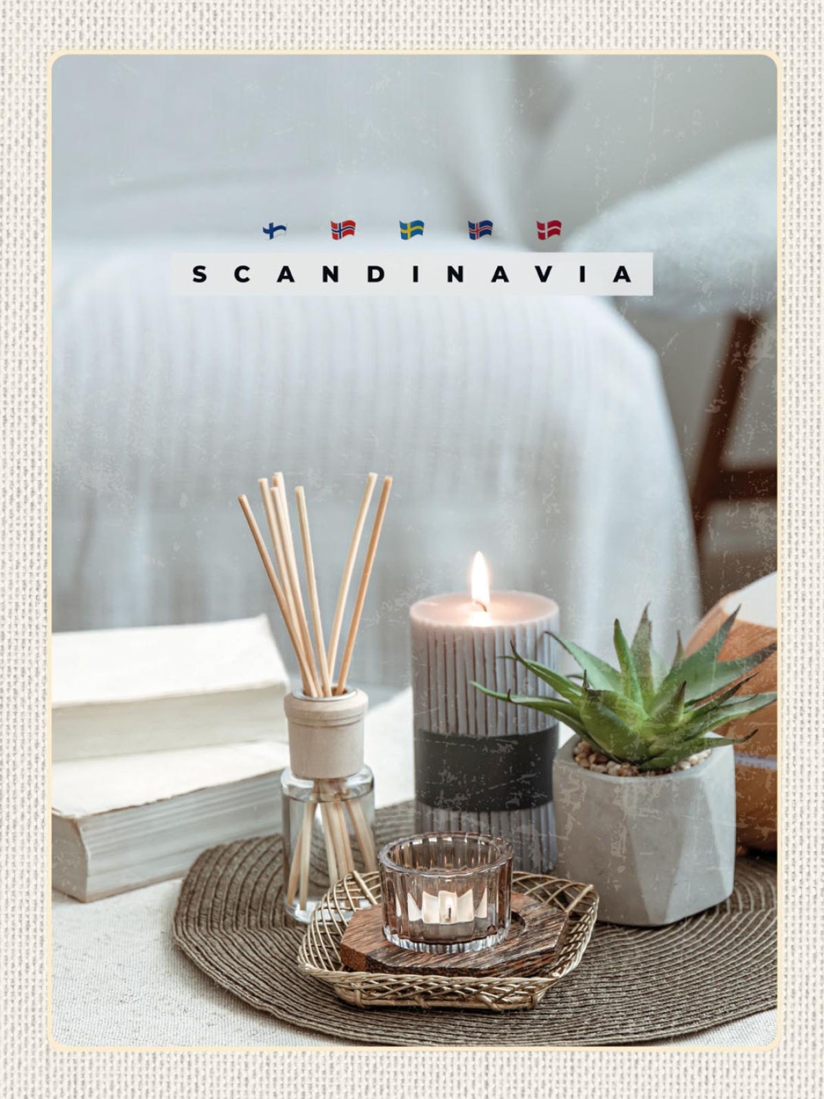 Schild Scandinavia Skandinavien Kerze Dekoration 12x18 20x30 30x40 Blech/Holz