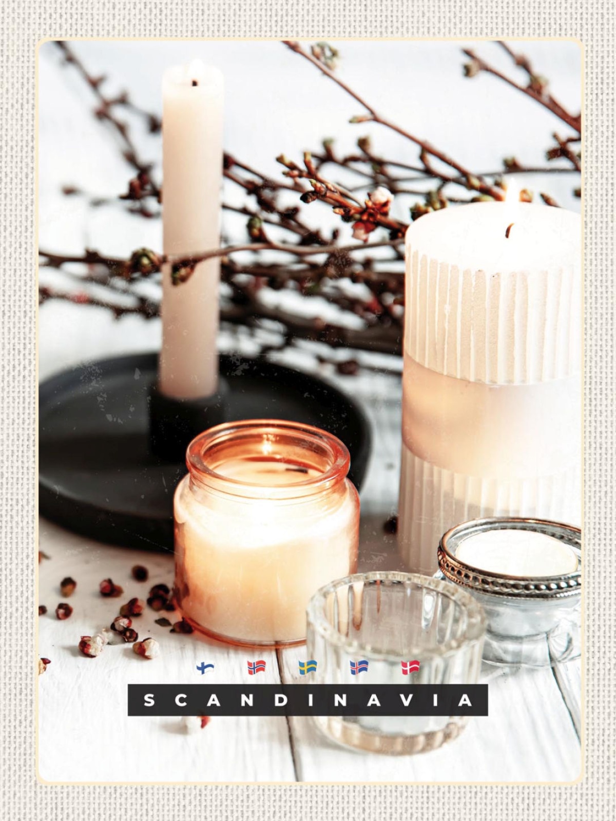 Schild Scandinavia Skandinavien Kerze Dekoration 12x18 20x30 30x40 Blech/Holz