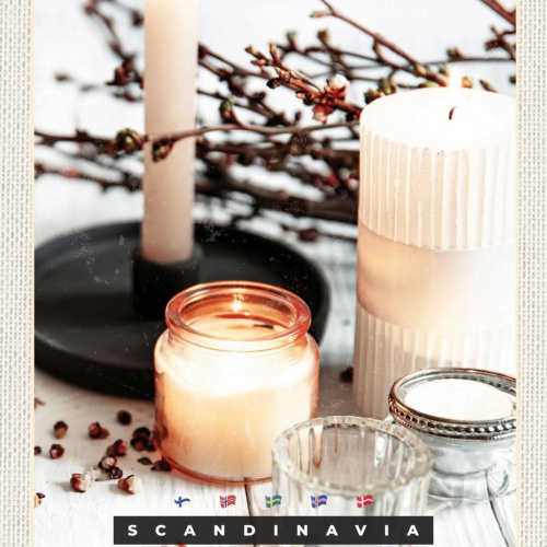 Schild Scandinavia Skandinavien Kerze Dekoration 12x18 20x30 30x40 Blech/Holz