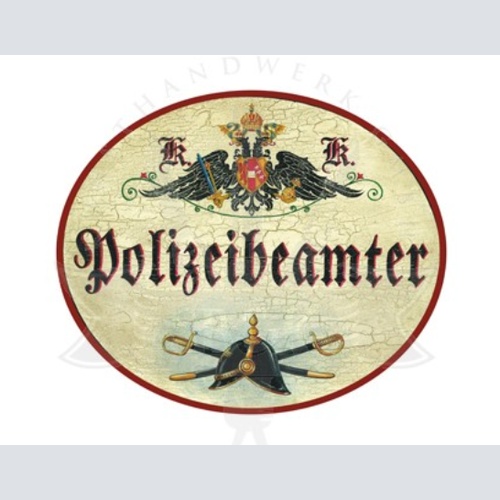 KuK Nostalgie Holzschild Polizeibeamter