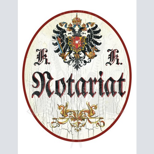 KuK Nostalgie Holzschild Notariat