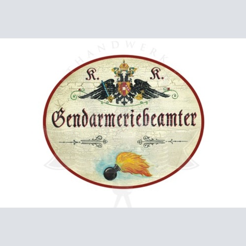 KuK Nostalgie Holzschild Gendarmariebeamter