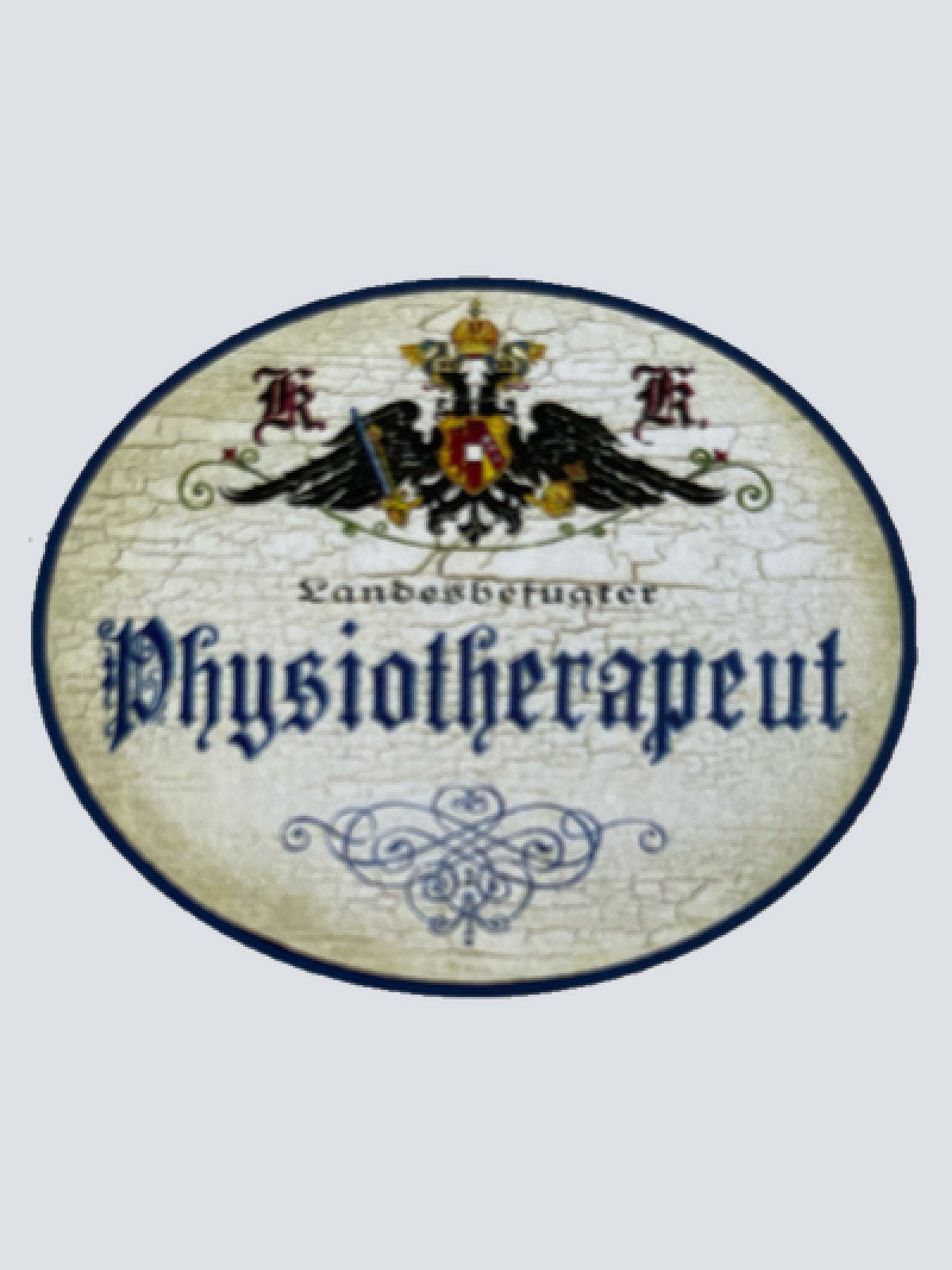 KuK Nostalgie Holzschild Landesbefugter Physiotherapeut Physiotherapie Schild