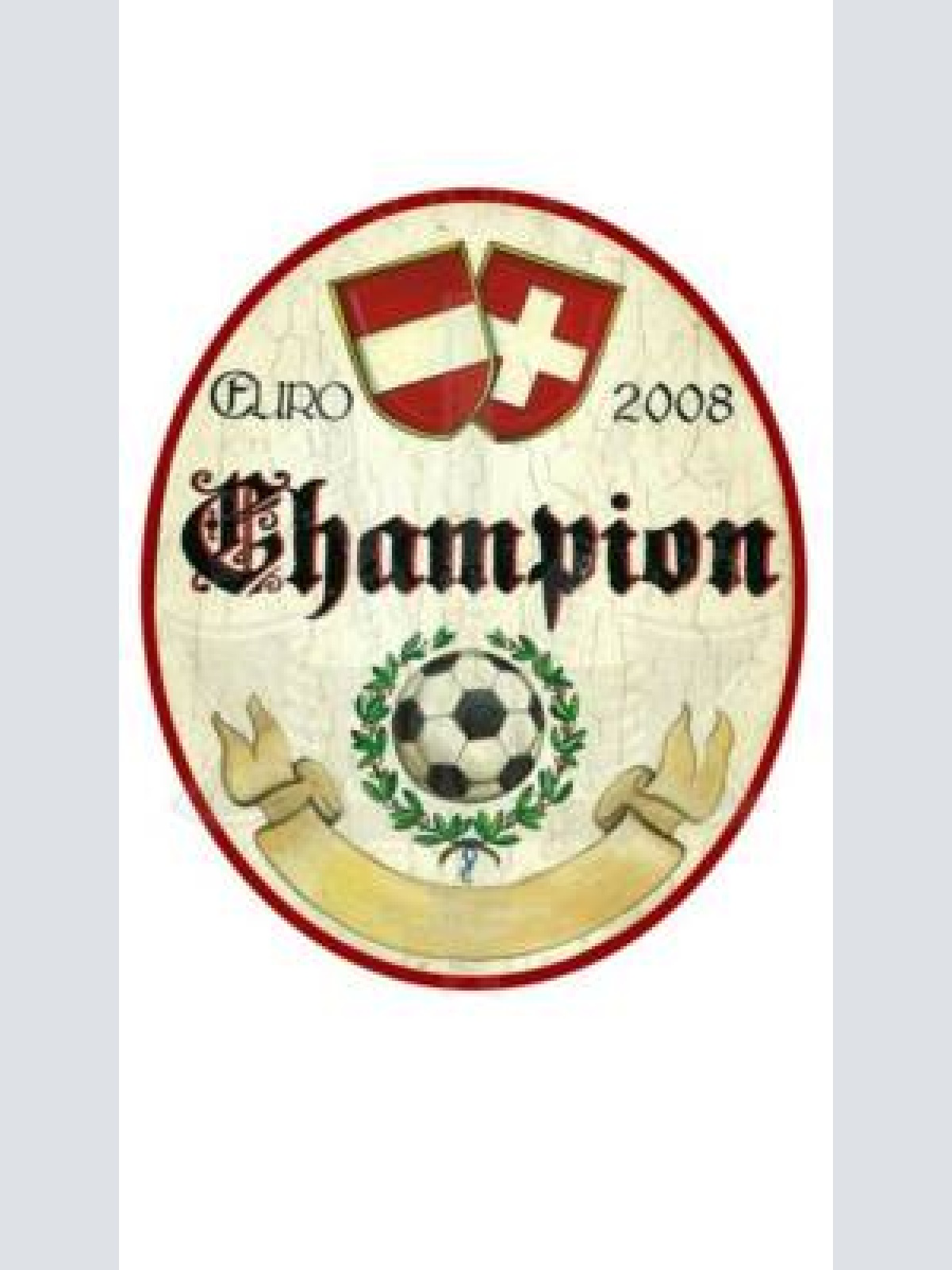 Kuk nostalgie holzschild "euro champion 2008"