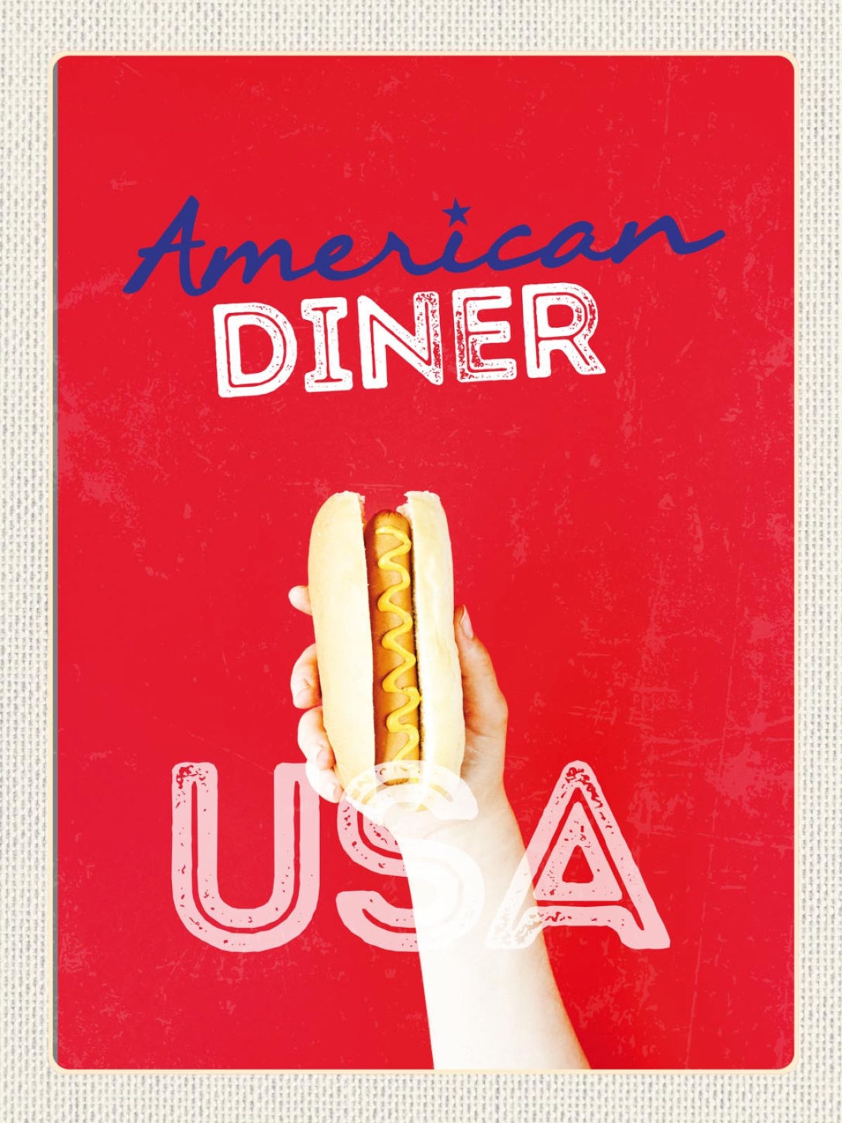 Schild USA American Diner Hot Dog Fast Food Amerika 12x18 20x30 30x40 Blech/Holz
