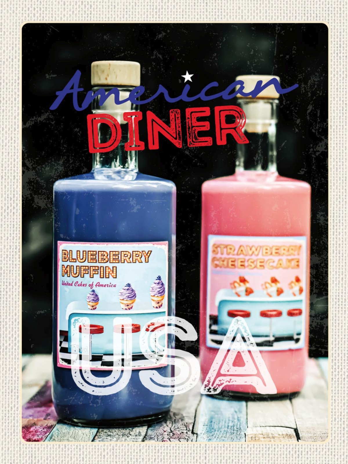 Schild USA American Diner Liquor Alkohol Amerika 12x18 20x30 30x40 Blech/Holz