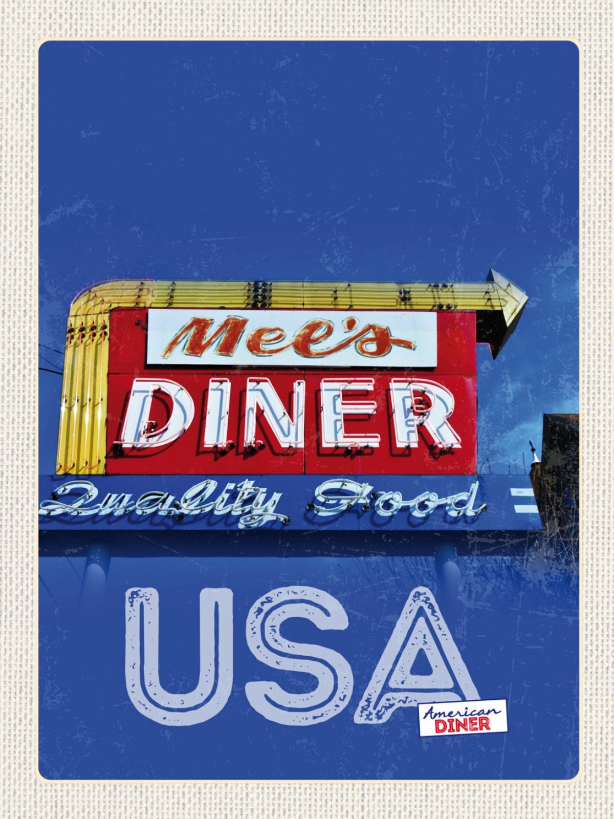 Schild USA American Diner Mel's Werbung Amerika 12x18 20x30 30x40 Blech/Holz
