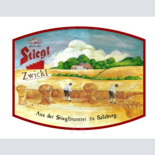 Kuk nostalgie holzschild stiegl zwickl bier brauerei salzburg
