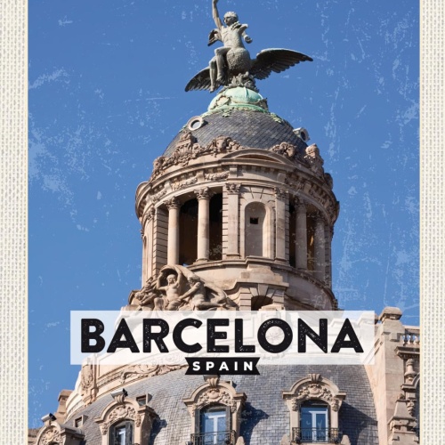 Schild Barcelona Spain Spanien Unión Fénix Gebäude 12x18 20x30 30x40 Blech/Holz