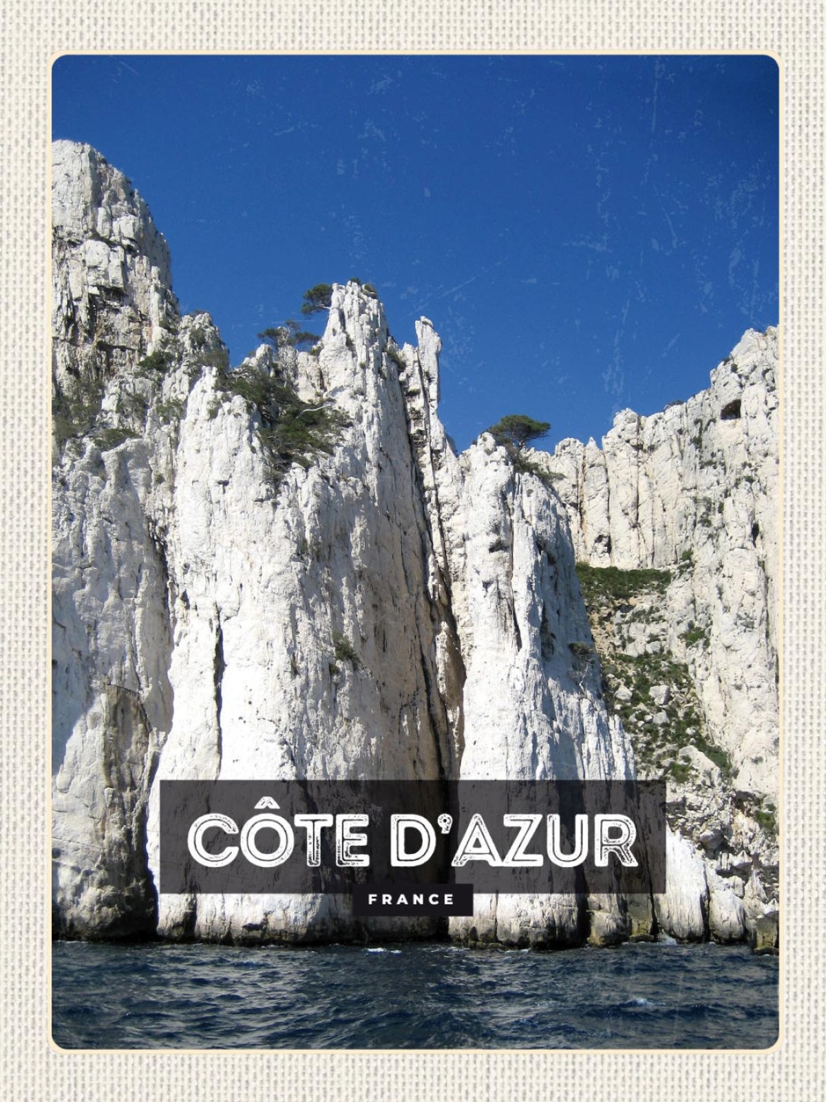 Schild Côte d’Azur France Frankreich Küste Meer 12x18 20x0 30x40 Blech od. Holz