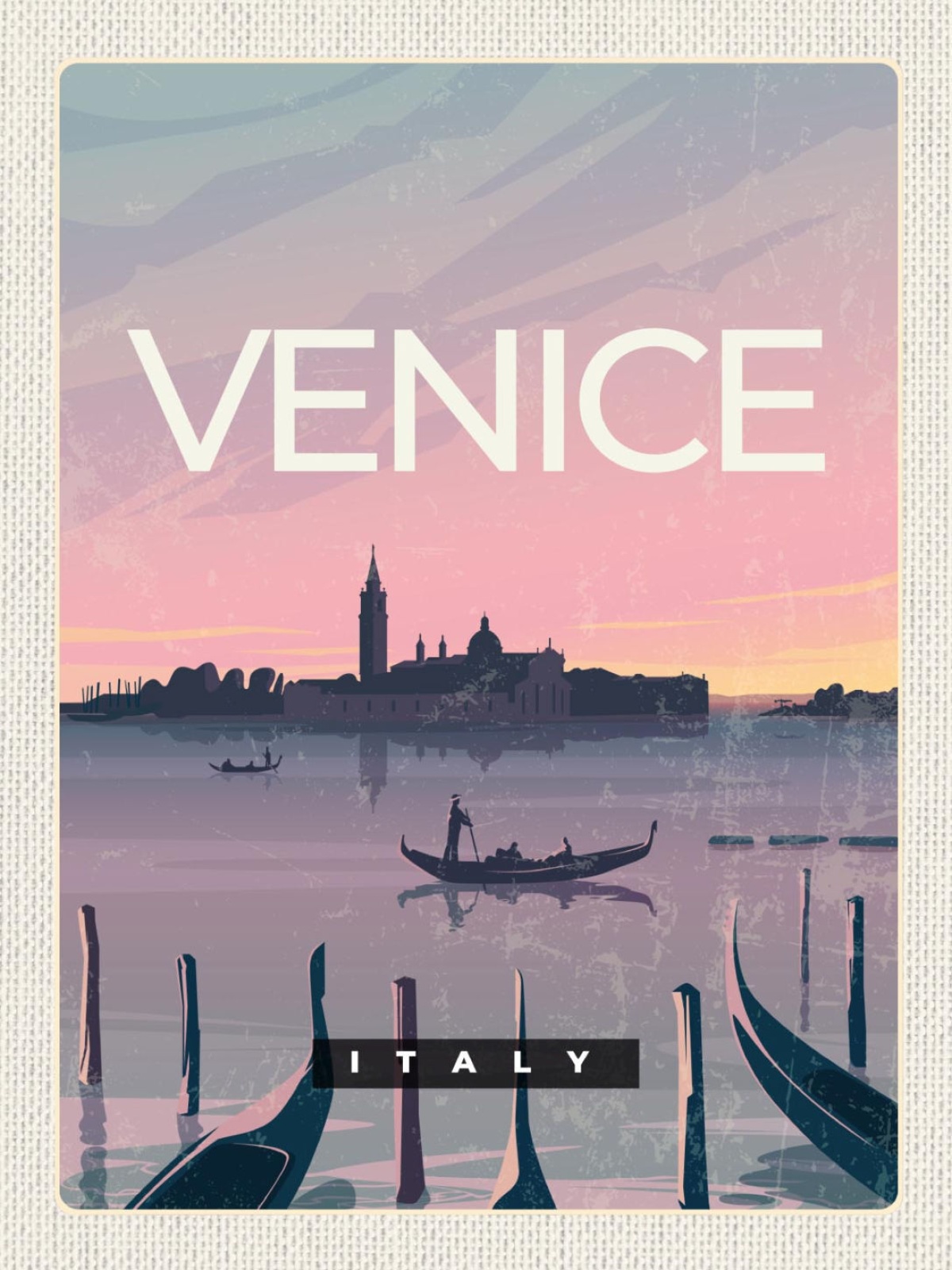 Schild Venice Italy Venedig Italien Gondel Stadt 12x18 20x30 30x40 Blech/Holz