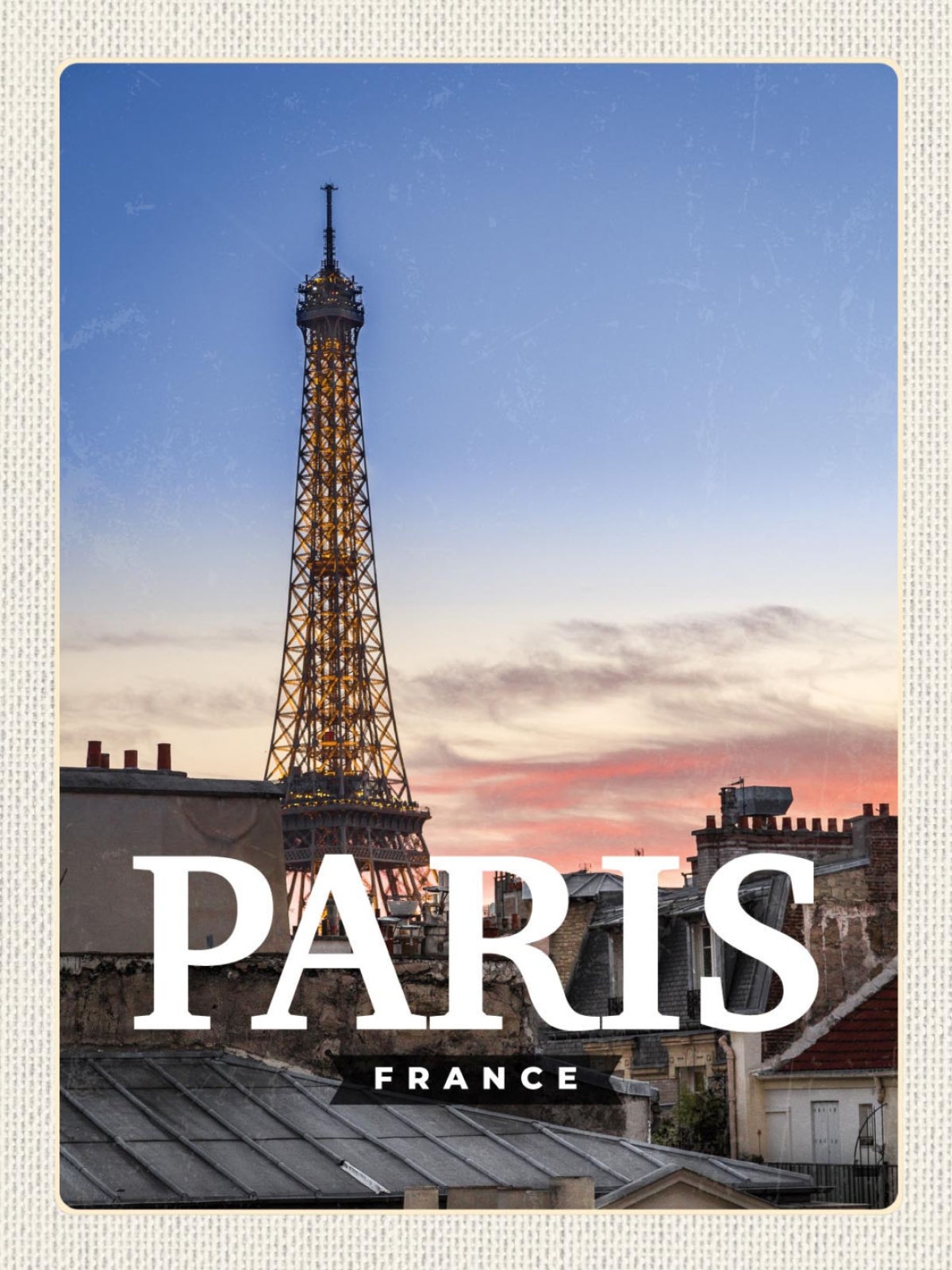 Schild Paris France Frankreich Eiffelturm Stadt 12x18 20x30 30x40 Blech od. Holz