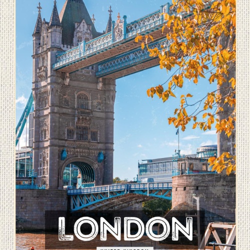 Schild London Tower Bridge England UK GB 12x18 20x30 30x40 Blech od. Holz