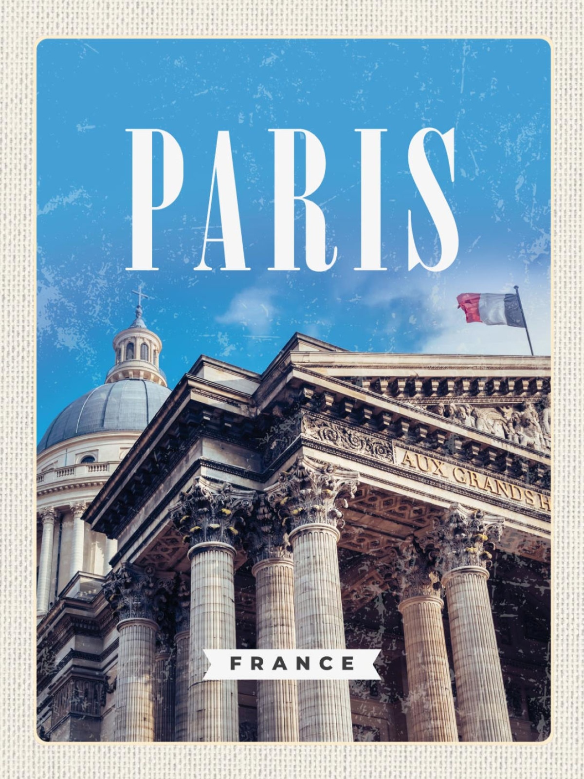 Schild Paris France Frankreich Panthéon 12x18 20x30 30x40 Blech od. Holz