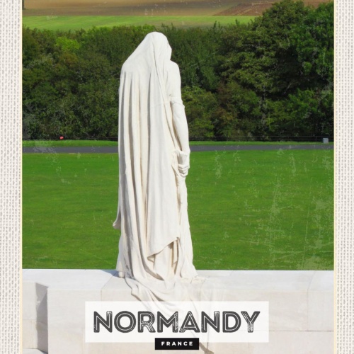 Schild Normandy France Normandie Frankreich Statue 12x18 20x30 30x40 Blech/Holz