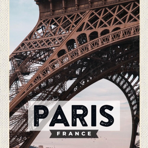 Schild Paris France Frankreich Eiffelturm Stadt 12x18 20x30 30x40 Blech od. Holz