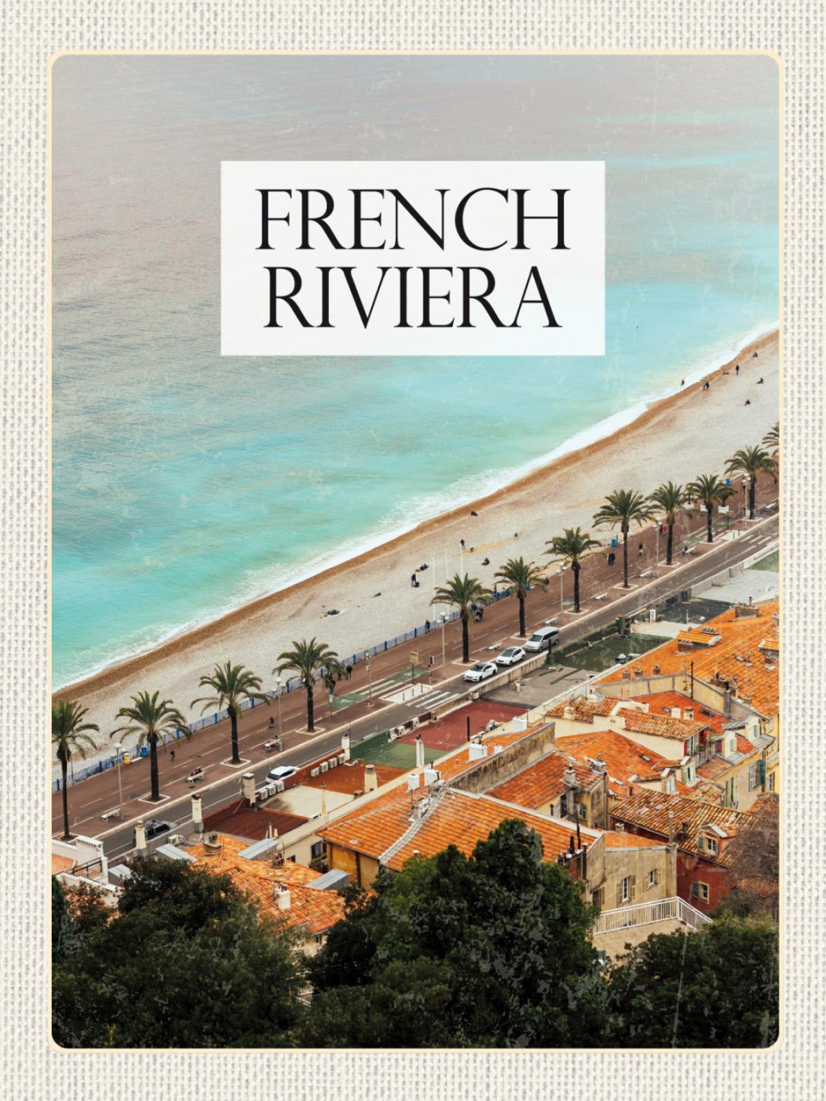 Schild French Rivera Côte d’Azur Frankreich Strand 12x18 20x30 30x40 Blech/Holz