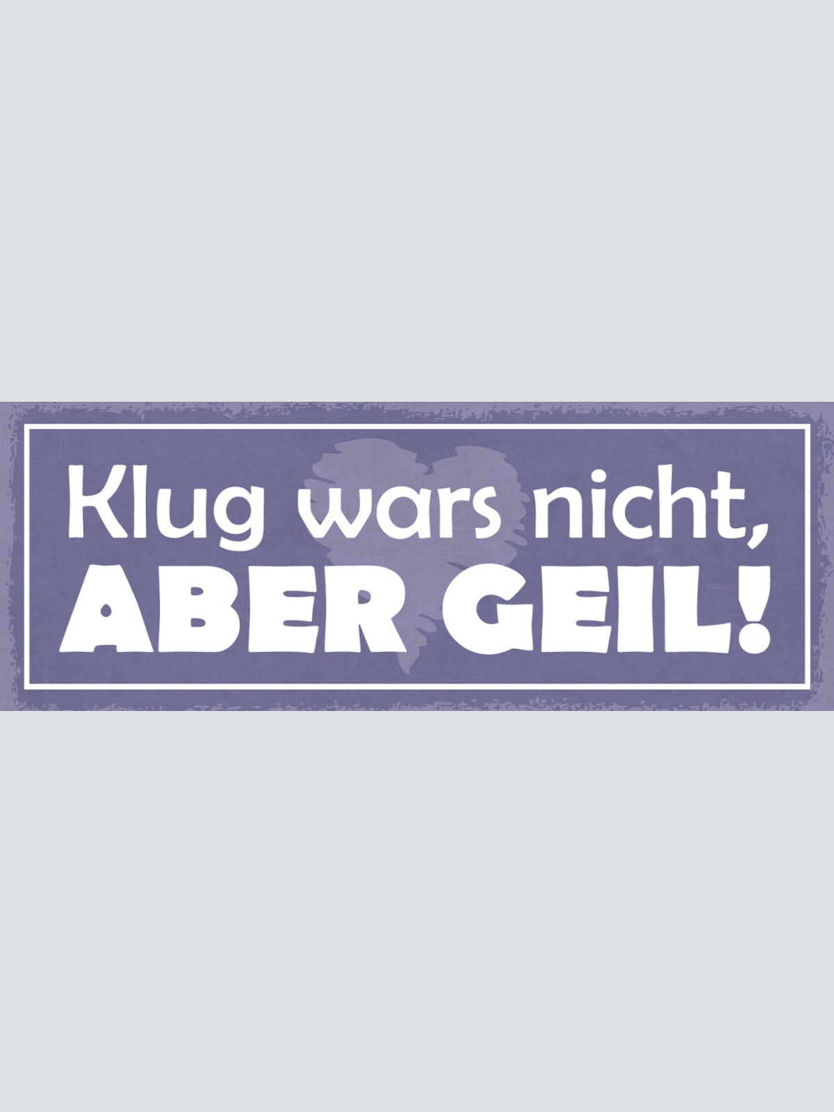 Schild Klug War's Nicht Aber Geil Dumm Super Erfahrung 27x10 Blech od.Holz