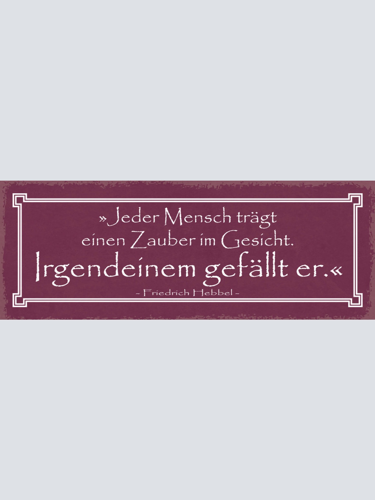 Schild Jeder Mensch Trägt Einen Zauber Im Gesicht Irgendeinen Gefällt Er 27x10