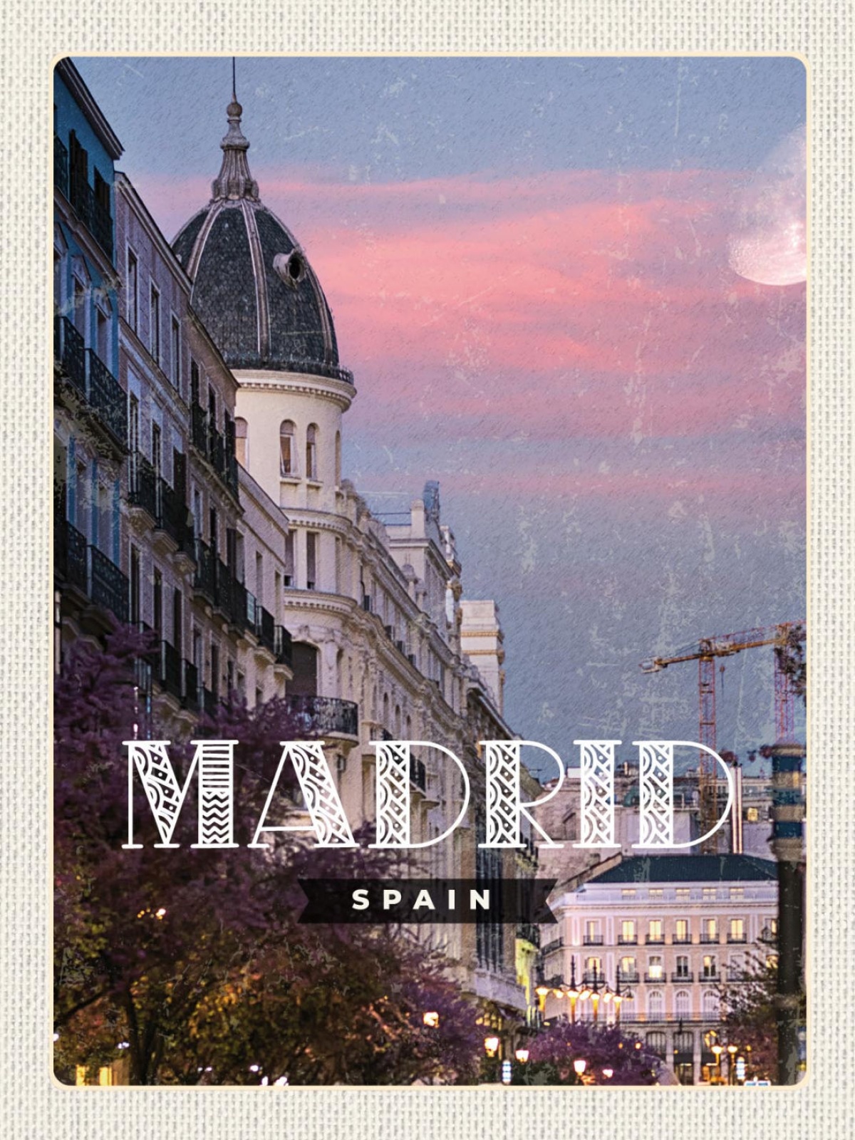 Schild Madrid Spanien Spain Stadt Gebäude 12x18 20x30 30x40 Blech od. Holz