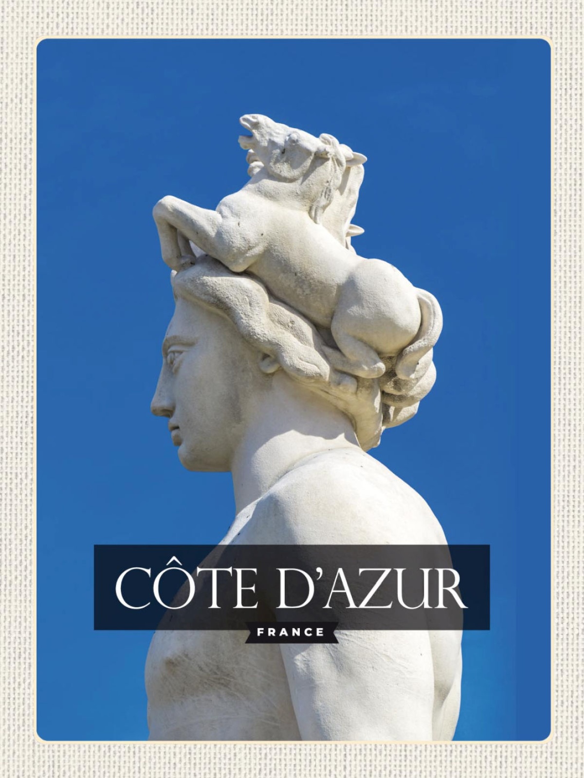 Schild Côte d’Azur France Frankreich Apollo Statue 12x18 20x0 30x40 Blech/Holz