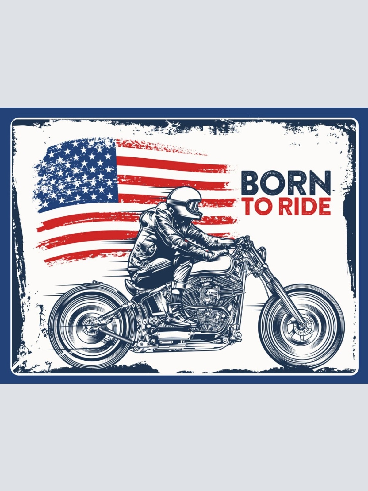 Schild Born To Ride USA Amerika Motorrad Biker 12x18 20x30 30x40 Blech/Holz
