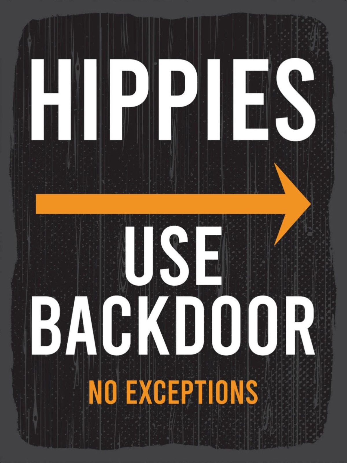 Schild Hippies Use Backdoor Hintertür Benützen 12x18 20x30 30x40 Blech/Holz
