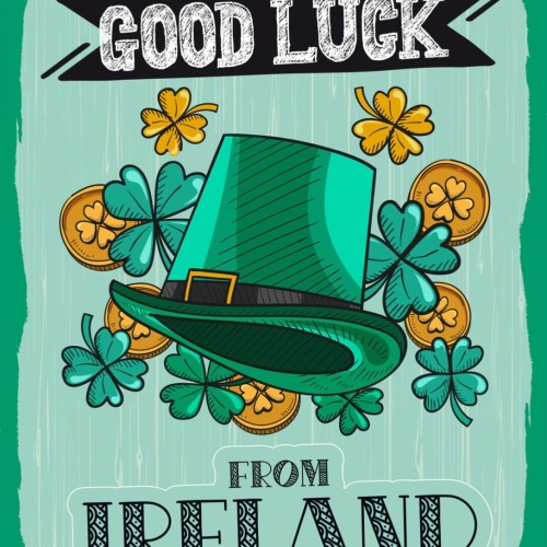 Schild Good Luck From Ireland Viel Glück Aus Irland 12x18 20x30 30x40 Blech/Holz