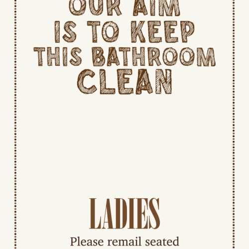 Schild Keep Bathroom Clean Ladies WC Damen Sauber 12x18 20x30 30x40 Blech/Holz