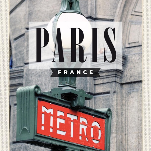 Schild Paris France Frankreich Metro Stadt 12x18 20x30 30x40 Blech od. Holz