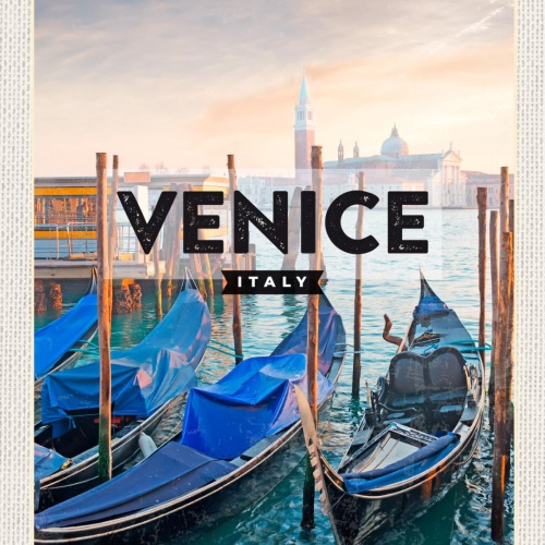 Schild Venice Italy Venedig Italien Gondel Stadt 12x18 20x30 30x40 Blech/Holz