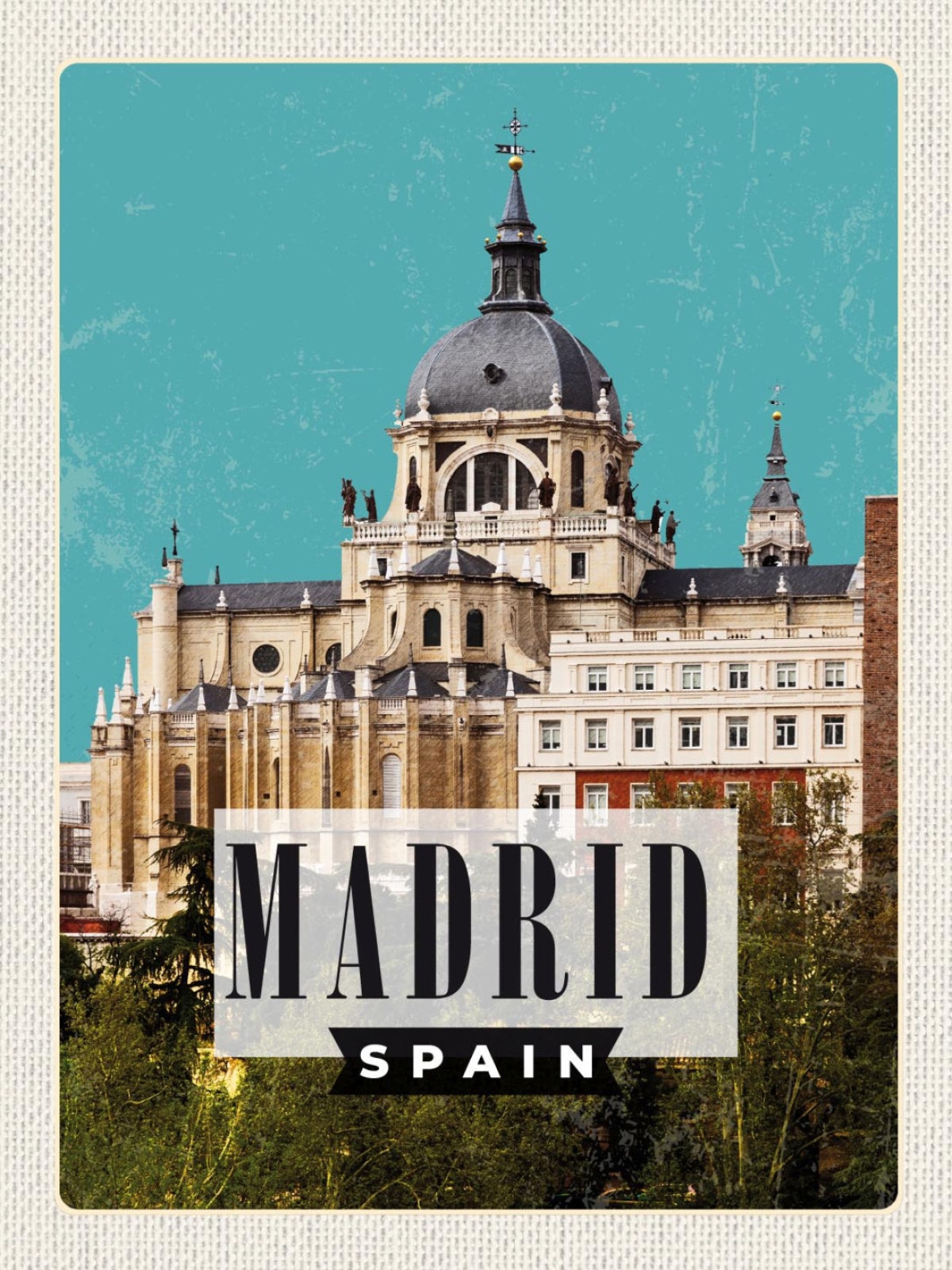 Schild Madrid Spain Spanien Stadt Santa Maria 12x18 20x30 30x40 Blech od. Holz