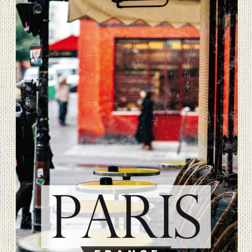 Schild Paris France Frankreich Café Kaffee Haus 12x18 20x30 30x40 Blech od. Holz