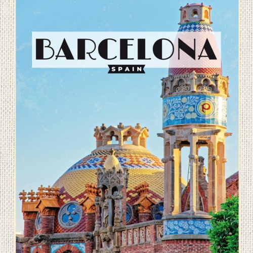 Schild Barcelona Spain Spanien Hospital Sant Pau 12x18 20x30 30x40 Blech/Holz