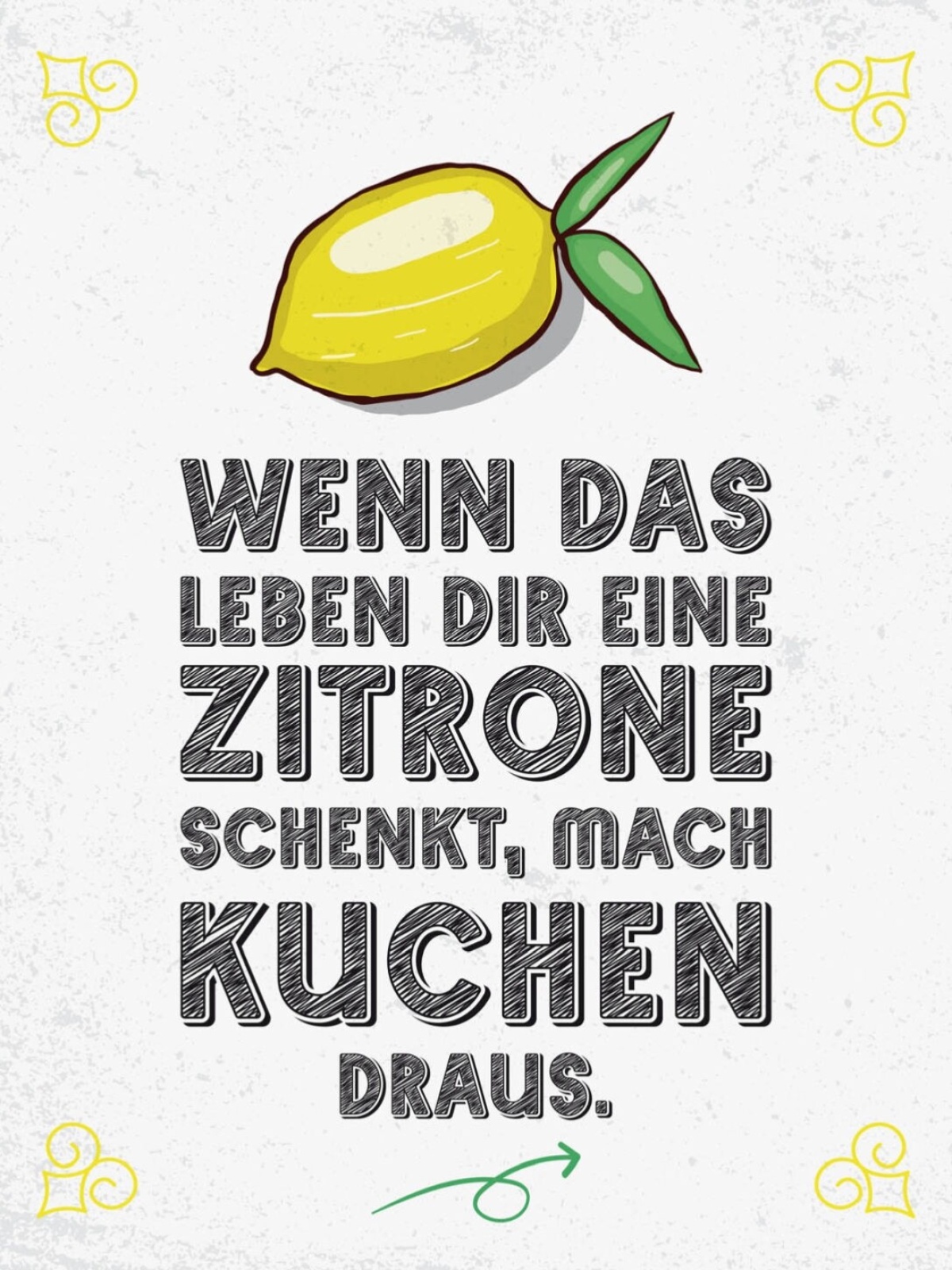 Schild Wenn Das Leben Dir Zitrone Schenkt Kuchen 12x18 20x30 30x40 Blech/Holz
