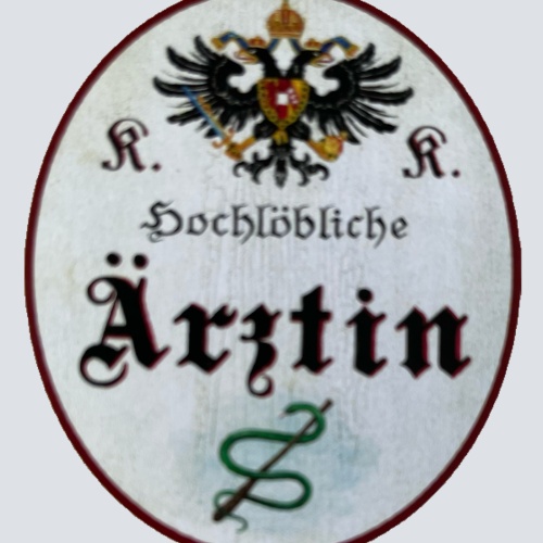 KuK Nostalgie Holzschild Hochlöbliche Ärztin Hausärztin Frau Doktor Schild