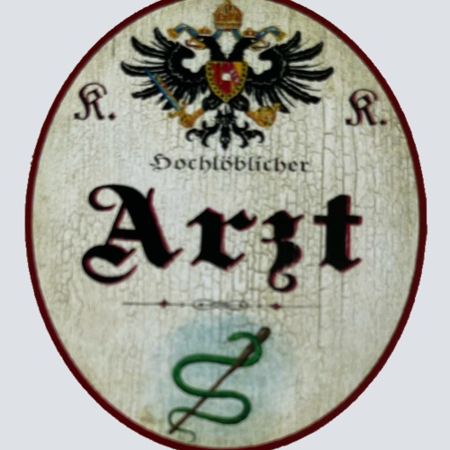 KuK Nostalgie Holzschild Hochlöblicher Arzt Doktor Hausarzt Mediziner Schild