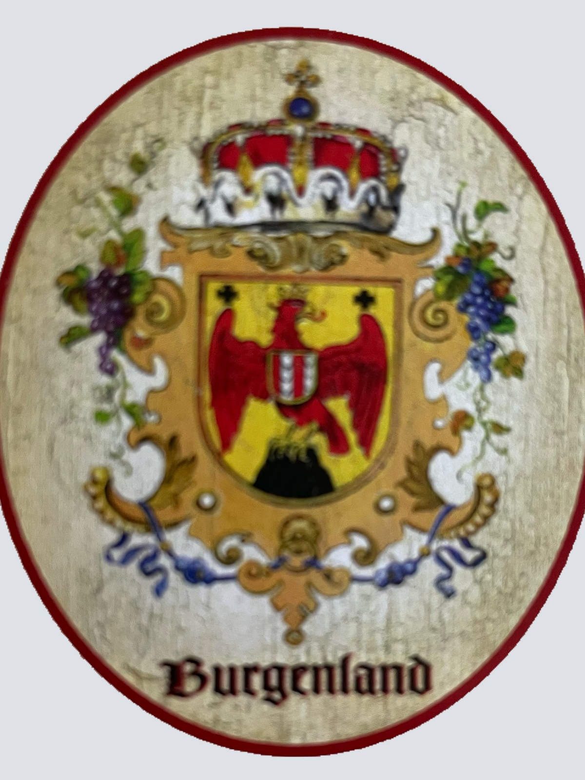 Nostalgie Holzschild Burgenland Wappen Bundesland Österreich Schild