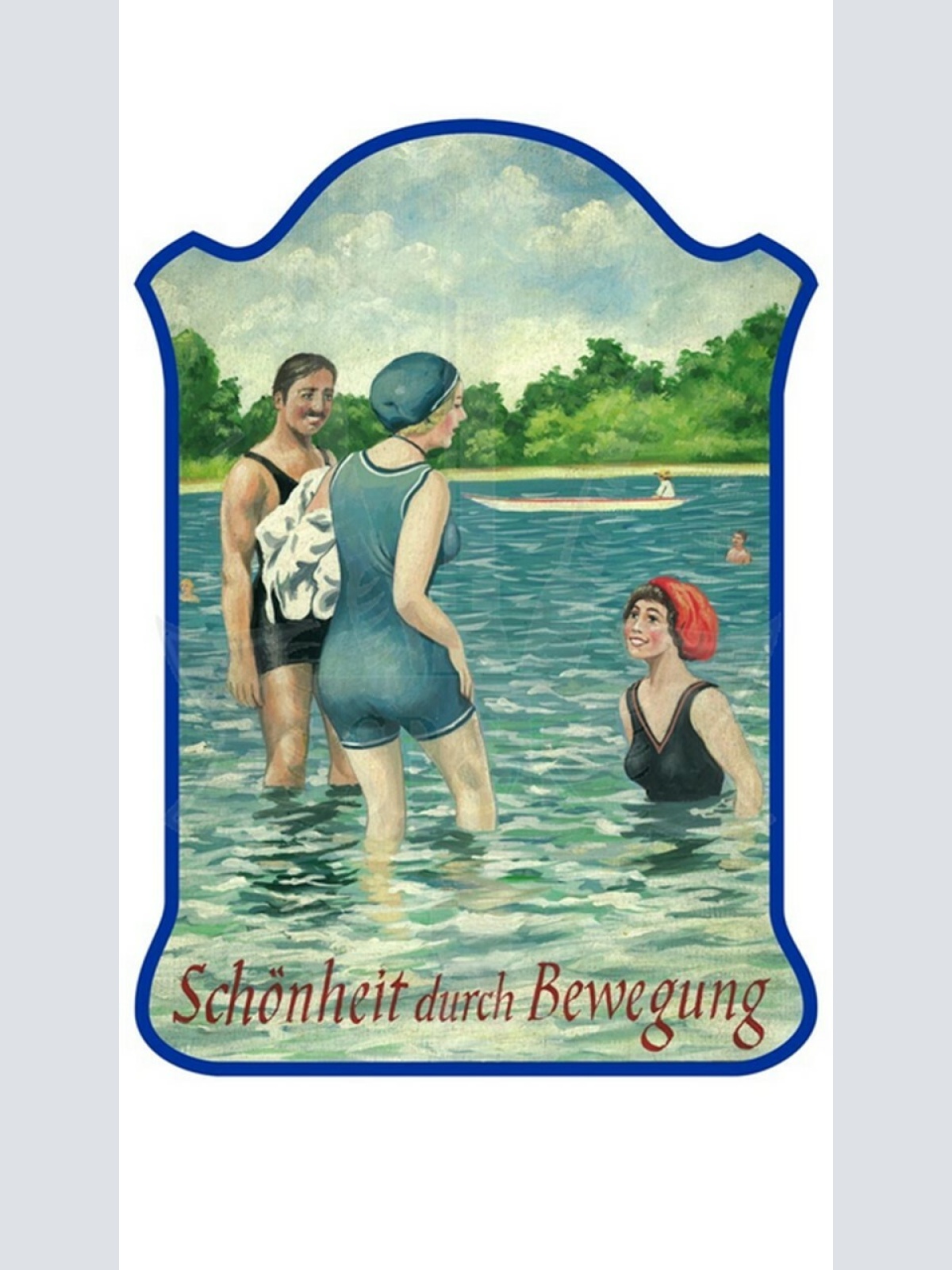 KuK Nostalgie Holzschild "Schönheit durch Bewegung- Baden"